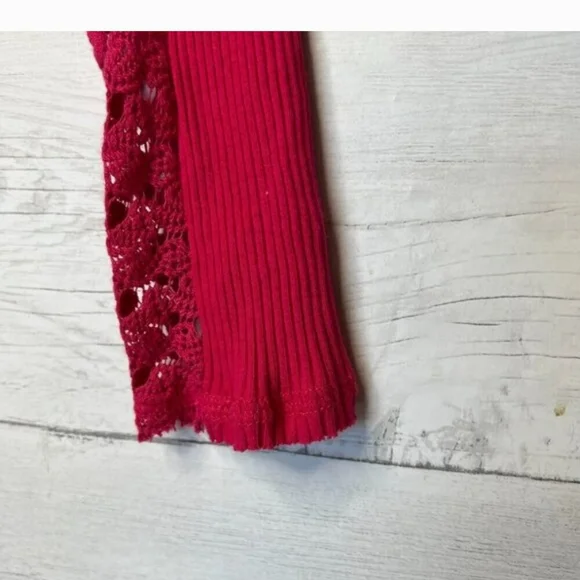 Free People Clemente Thermal Lace Sleeve Top - Picture 8 of 8